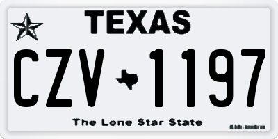 TX license plate CZV1197