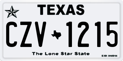 TX license plate CZV1215