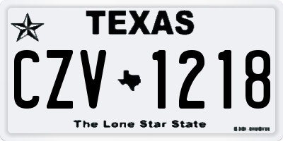 TX license plate CZV1218