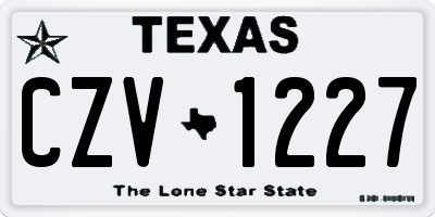 TX license plate CZV1227