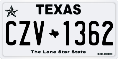 TX license plate CZV1362