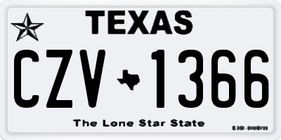 TX license plate CZV1366