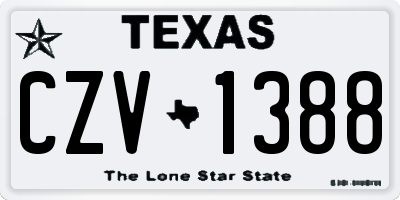 TX license plate CZV1388