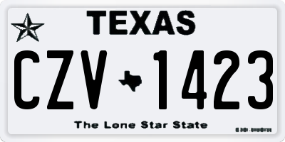 TX license plate CZV1423