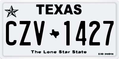 TX license plate CZV1427