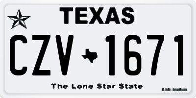 TX license plate CZV1671