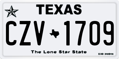 TX license plate CZV1709