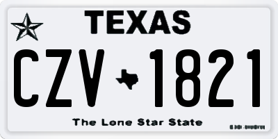 TX license plate CZV1821