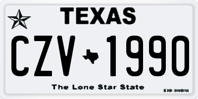TX license plate CZV1990