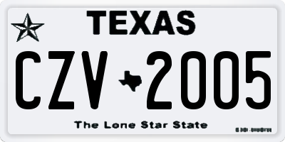TX license plate CZV2005