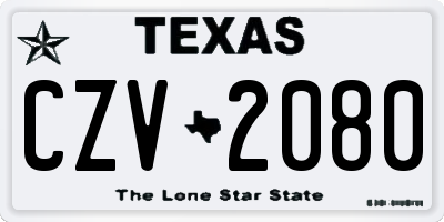 TX license plate CZV2080