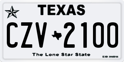 TX license plate CZV2100