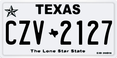 TX license plate CZV2127