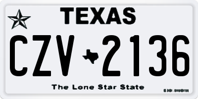TX license plate CZV2136