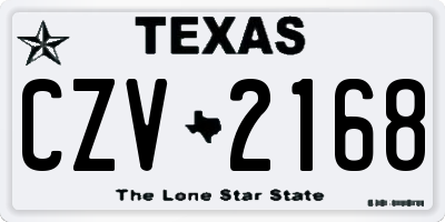TX license plate CZV2168