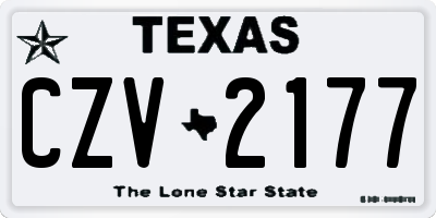 TX license plate CZV2177