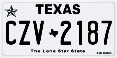 TX license plate CZV2187