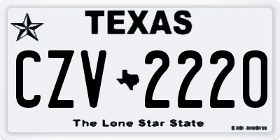 TX license plate CZV2220