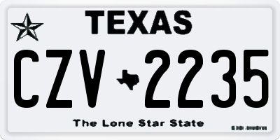 TX license plate CZV2235