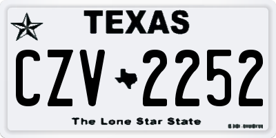 TX license plate CZV2252