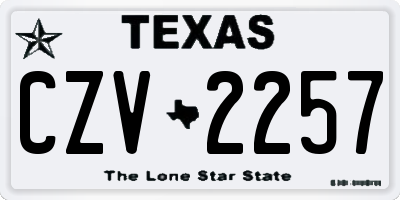 TX license plate CZV2257