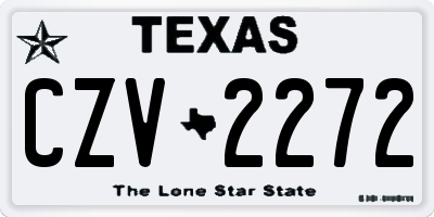 TX license plate CZV2272