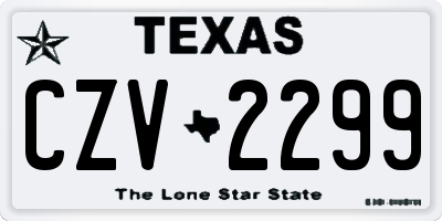 TX license plate CZV2299