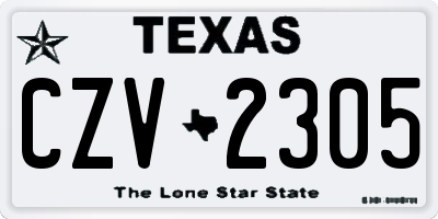 TX license plate CZV2305