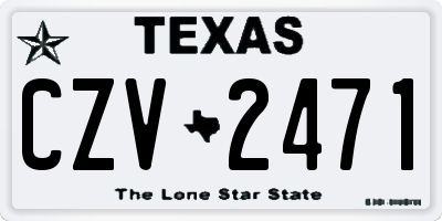 TX license plate CZV2471