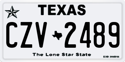 TX license plate CZV2489