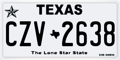 TX license plate CZV2638