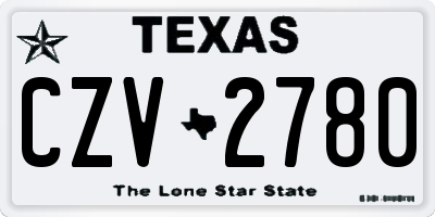 TX license plate CZV2780