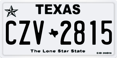 TX license plate CZV2815