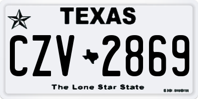 TX license plate CZV2869