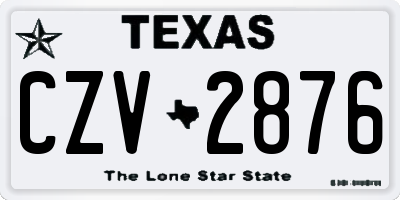TX license plate CZV2876