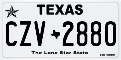 TX license plate CZV2880
