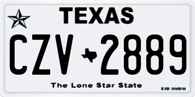 TX license plate CZV2889
