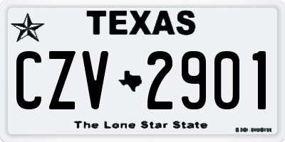 TX license plate CZV2901