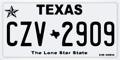 TX license plate CZV2909