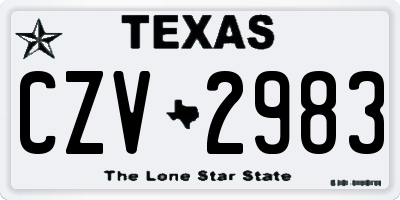 TX license plate CZV2983