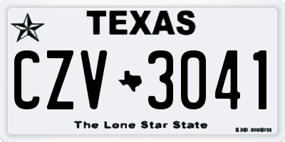 TX license plate CZV3041