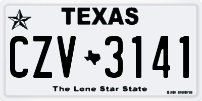 TX license plate CZV3141