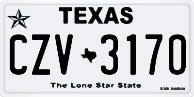 TX license plate CZV3170
