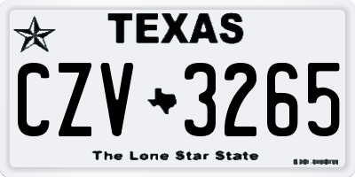 TX license plate CZV3265