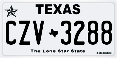 TX license plate CZV3288