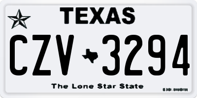 TX license plate CZV3294