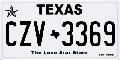 TX license plate CZV3369