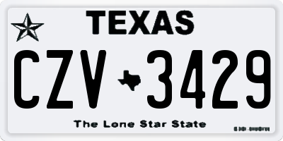 TX license plate CZV3429