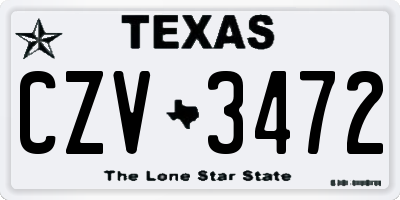 TX license plate CZV3472