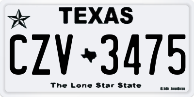 TX license plate CZV3475
